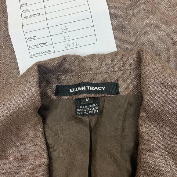 Ellen Tracy Metallic Ladies Suit Jacket Blazer 8 - Picture 6 of 6